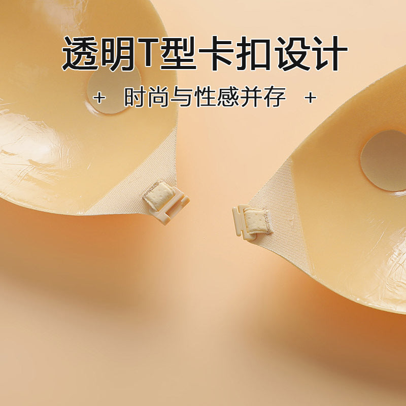 亚马逊胸贴婚纱用硅胶隐形大胸薄款透气吊带小胸聚拢上托防汗乳贴