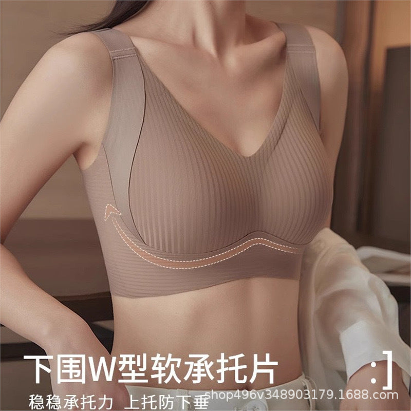 8XL跨境内衣女大胸显小文胸防下垂大码调整型无痕收副乳女士文胸